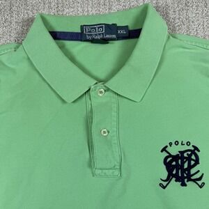 Polo Ralph Lauren Men's 2XL Green Cross Mallets Scribble Rugby Golf Polo Shirt